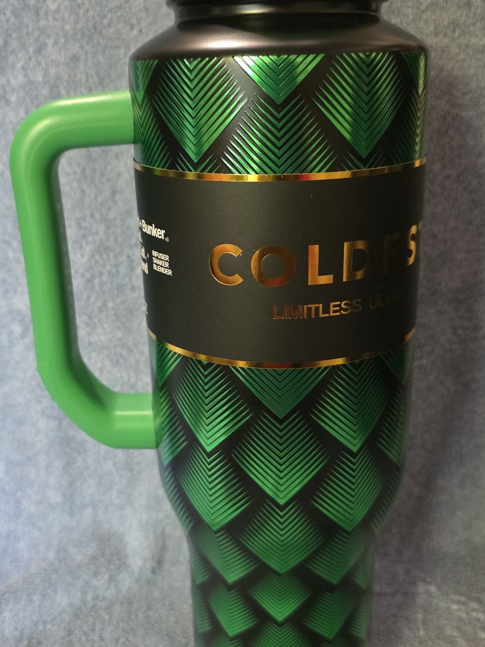 46oz Green Dragon Coldest Limitless Ultimate Green Travel Mug with Handle